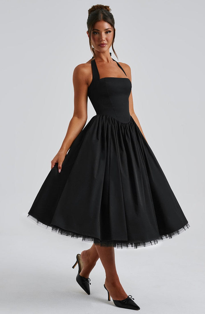 Ariana | Women Wedding Guest Halter Midi Dress