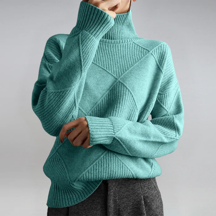 Kaila | Geometric Turtleneck Sweater