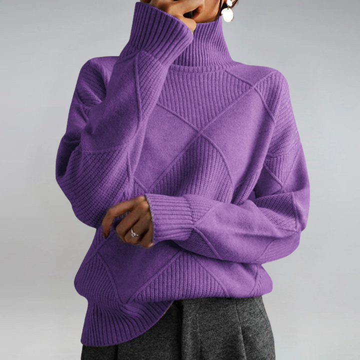 Kaila | Geometric Turtleneck Sweater