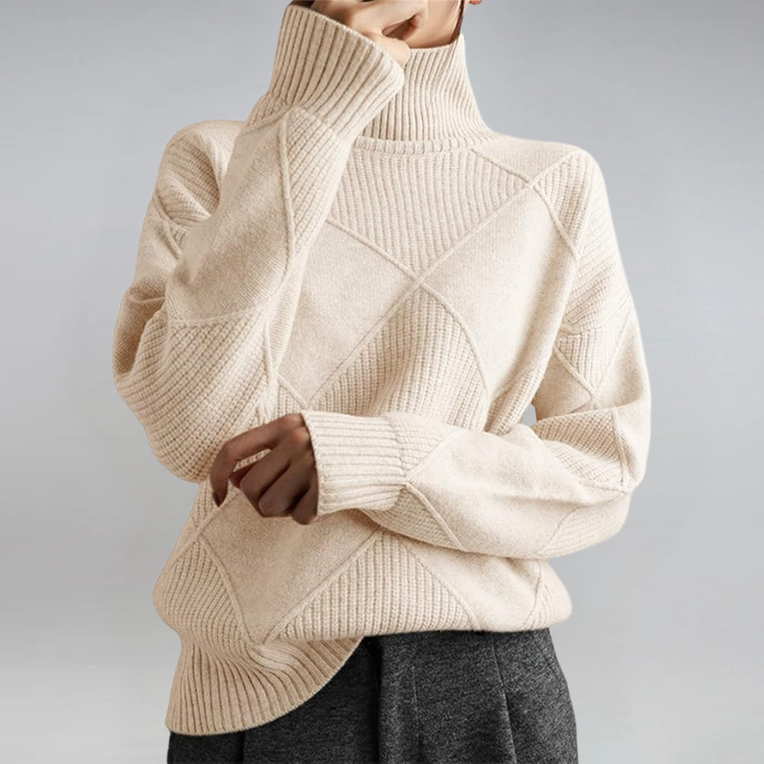 Kaila | Geometric Turtleneck Sweater