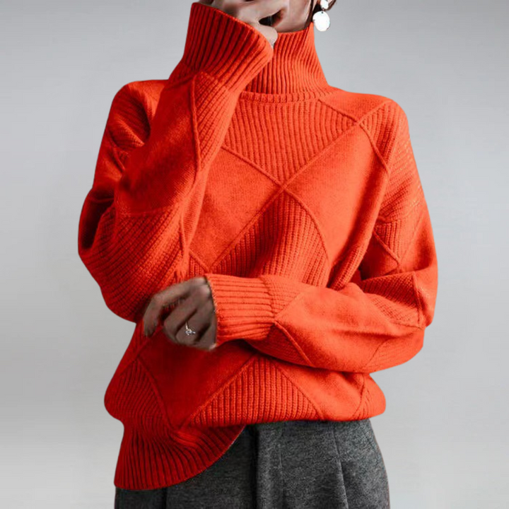 Kaila | Geometric Turtleneck Sweater