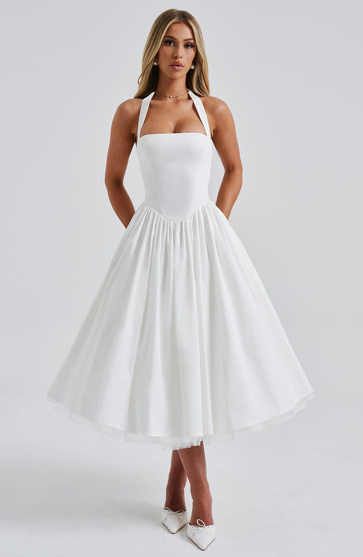 Ariana | Women Wedding Guest Halter Midi Dress