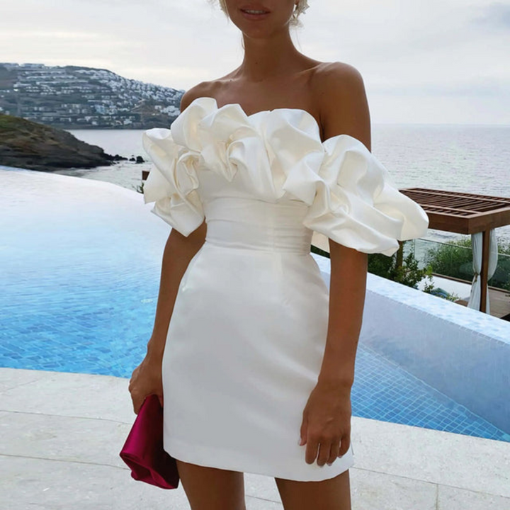 Ella  | Women Wedding Guest Ruffle Mini Dress