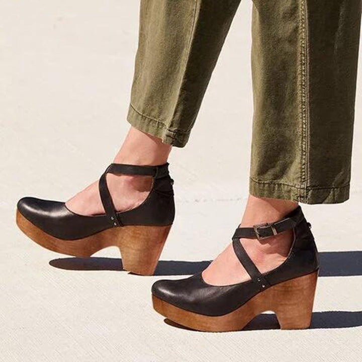 Adrienne | Elegant Women's Wedge Heels with Ankle Strap