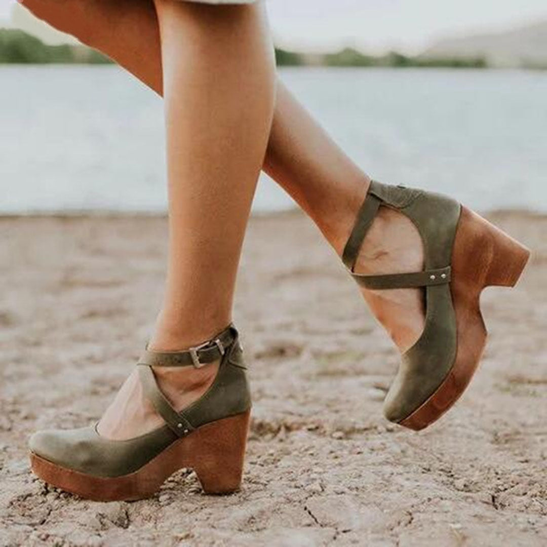 Adrienne | Elegant Women's Wedge Heels with Ankle Strap