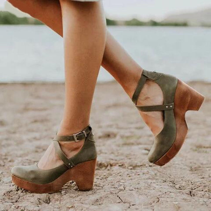 Adrienne | Elegant Women's Wedge Heels with Ankle Strap
