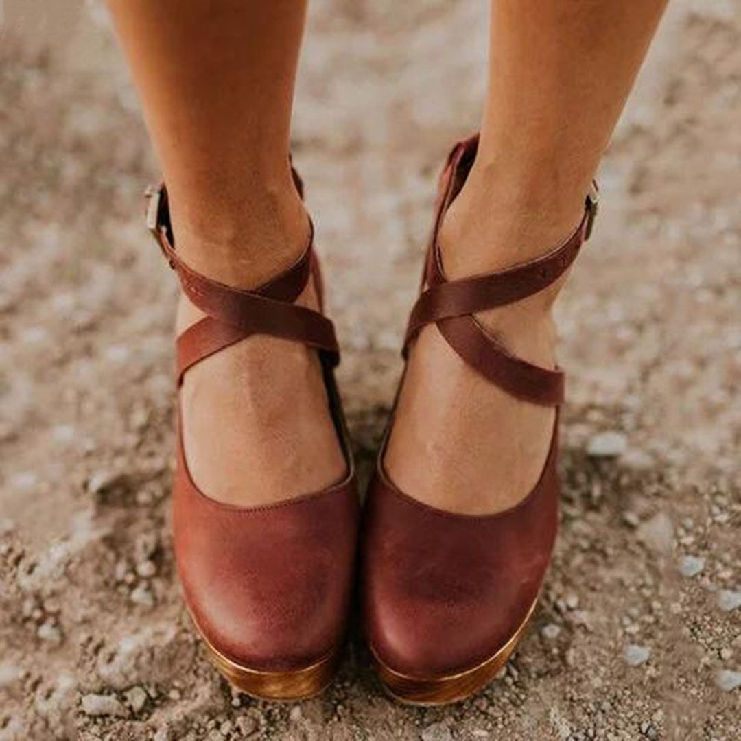 Adrienne | Elegant Women's Wedge Heels with Ankle Strap