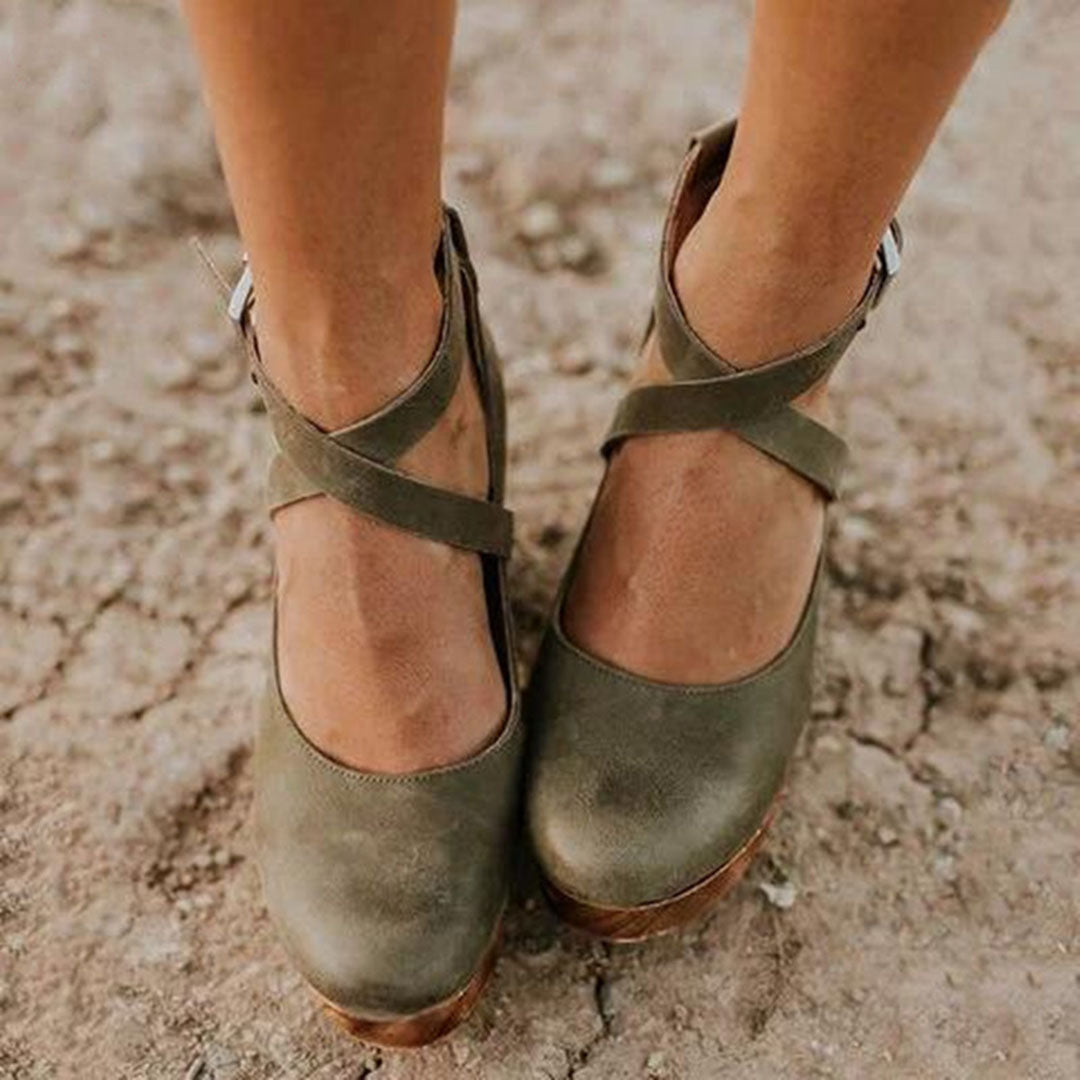 Adrienne | Elegant Women's Wedge Heels with Ankle Strap