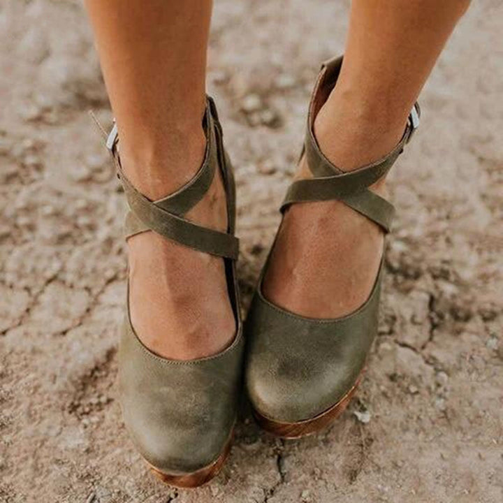 Adrienne | Elegant Women's Wedge Heels with Ankle Strap