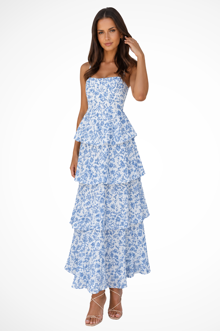 Amelia | Elegant Women's Ruffled Tiered Floral Maxi Dress