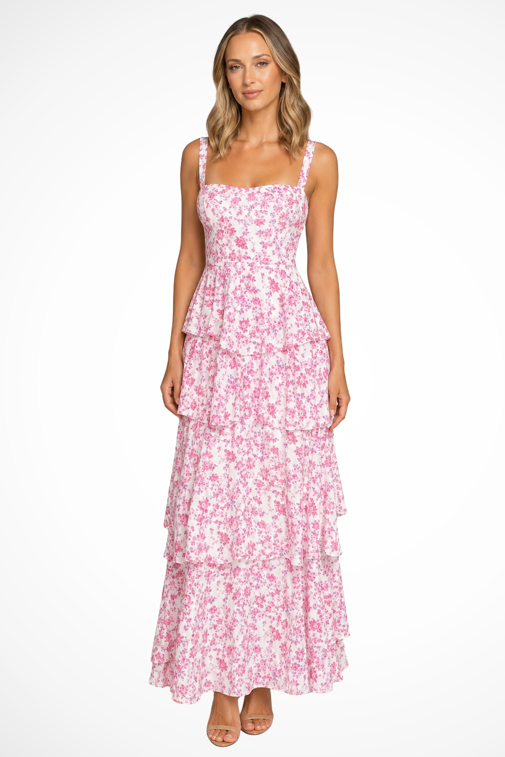 Amelia | Elegant Women's Ruffled Tiered Floral Maxi Dress
