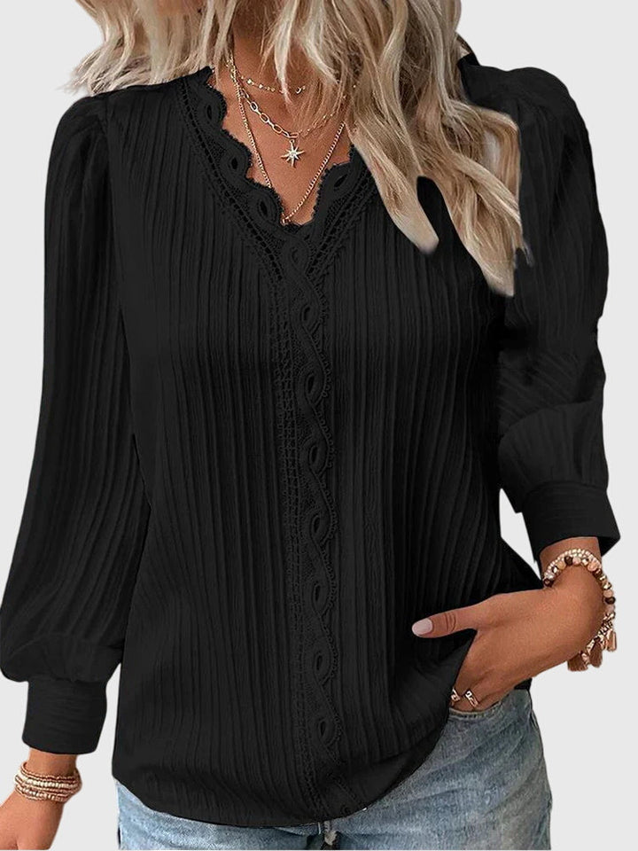 Andrea | Women's Pullover Blouse Pleated Long Sleeve