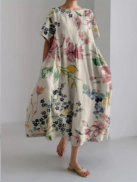 Anya | Women's Floral Maxi Dress Loose Fit