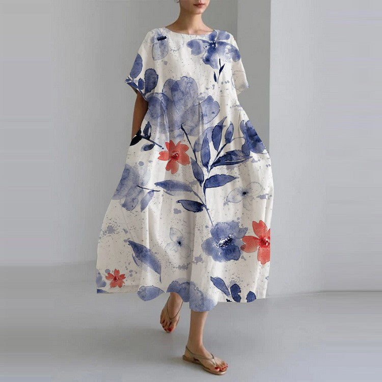 Anya | Women's Floral Maxi Dress Loose Fit