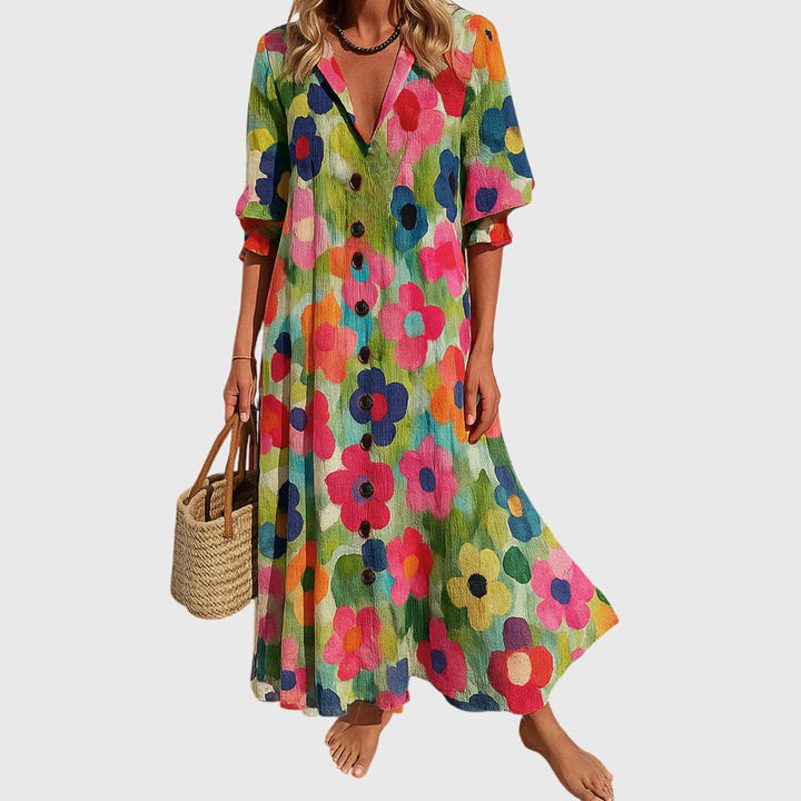 Anya | Women's V-Neck Floral Maxi Dress Wrap