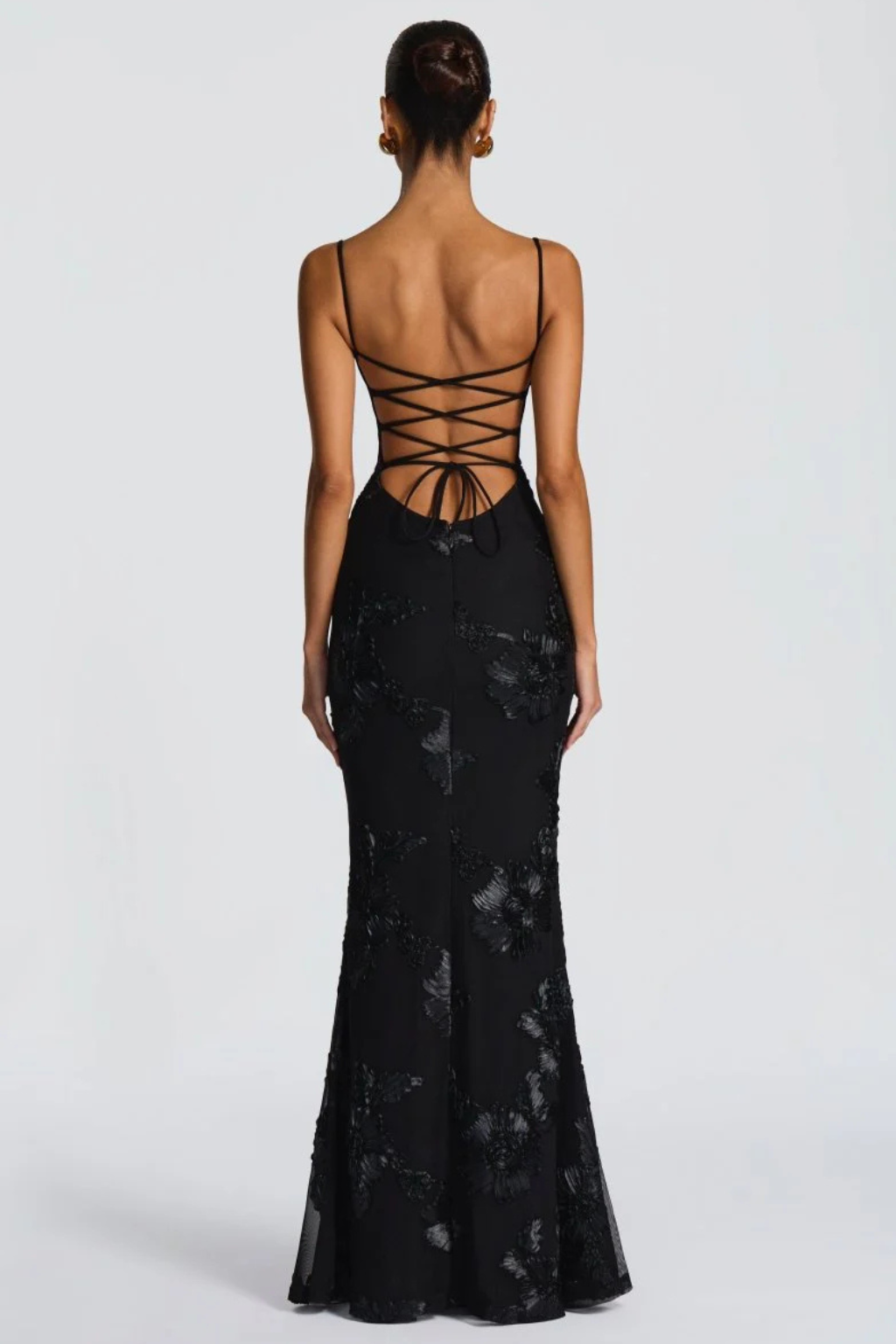 Arabella | Women's Floral Embroidered Corset Cami Strap Wedding Guest Maxi Dress