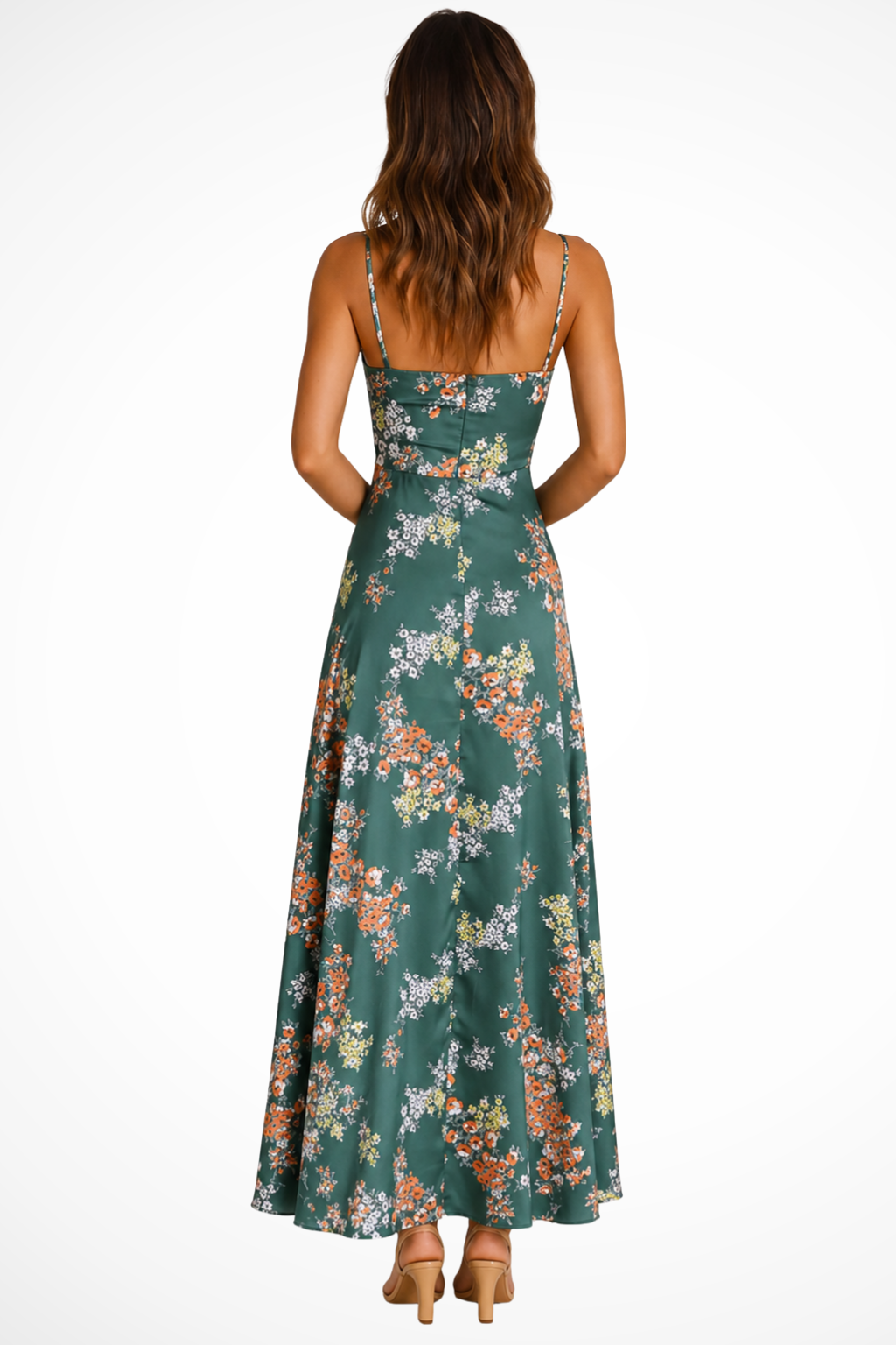 Aveline | Women's Tie Front Floral Wedding Guest Maxi Dress with Cut Out Detail