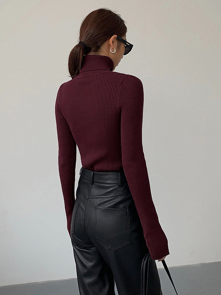 Hailey | Women’s Minimalist Slim Turtleneck Stretch Top