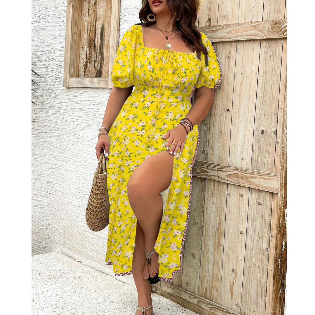 Beatrice | Women's Plus Size Puff Sleeve Maxi Dress