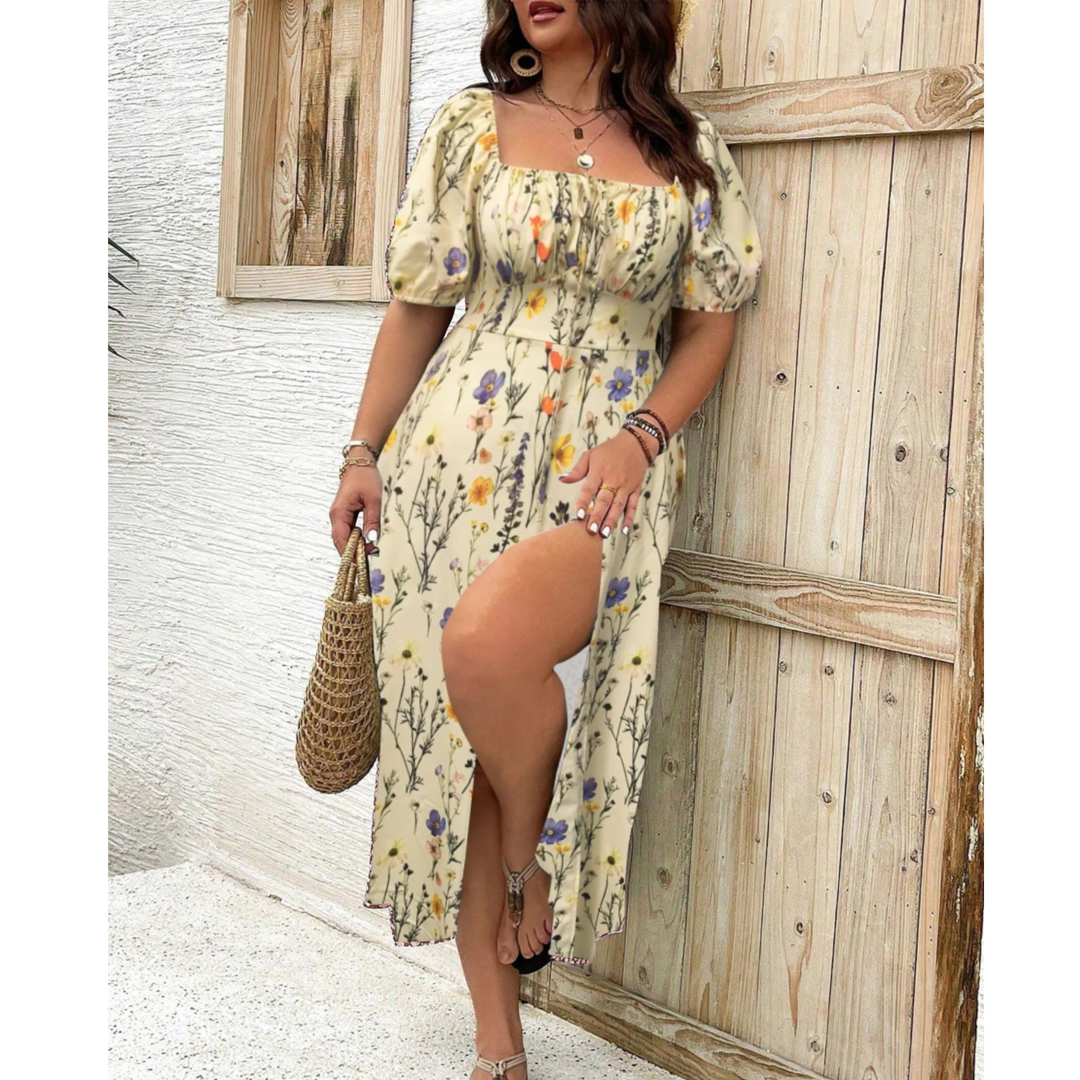 Beatrice | Women's Plus Size Puff Sleeve Maxi Dress