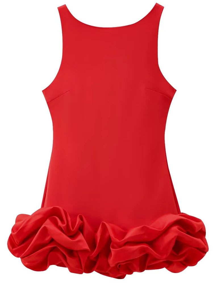 Bianca | Women's Mini Structured Backless Ruffle Cocktail Dress