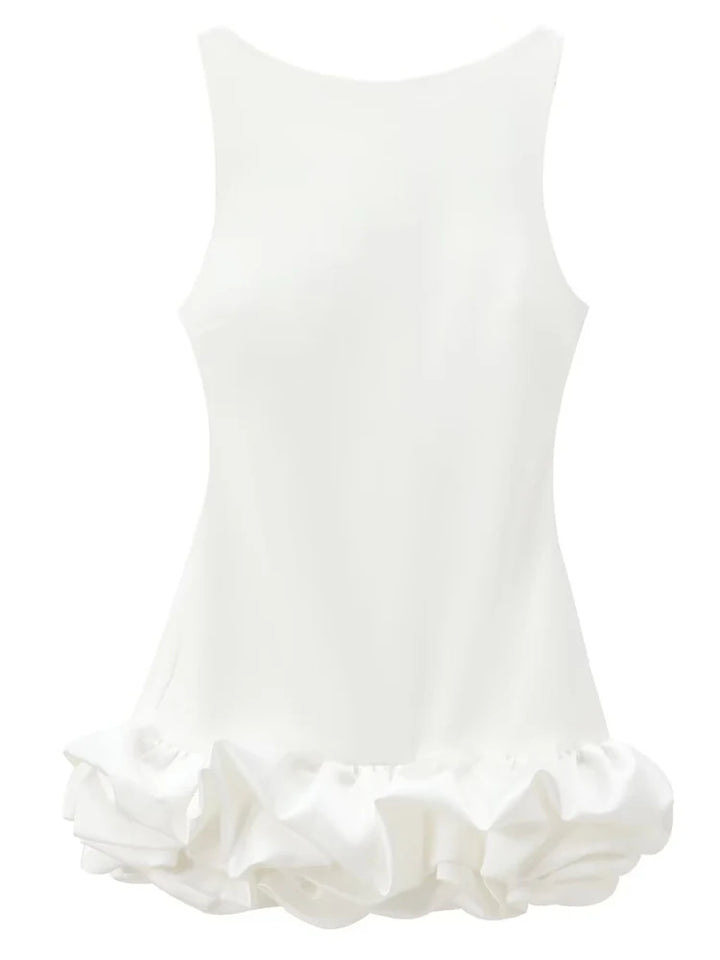 Bianca | Women's Mini Structured Backless Ruffle Cocktail Dress