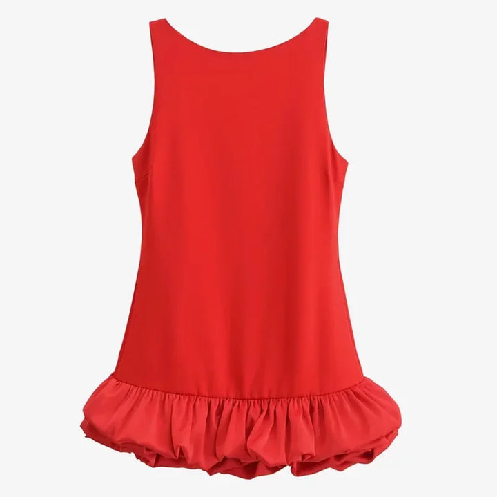 Bianca | Women's Mini Structured Backless Ruffle Cocktail Dress