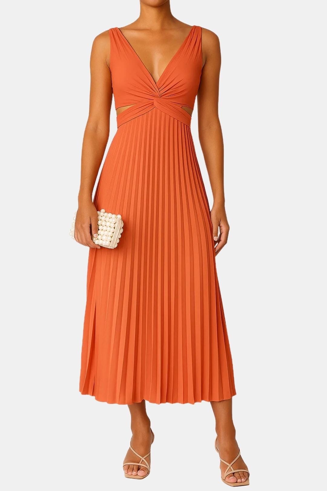 Callie | Elegant Women's V-Neck Pleated Cocktail Dress