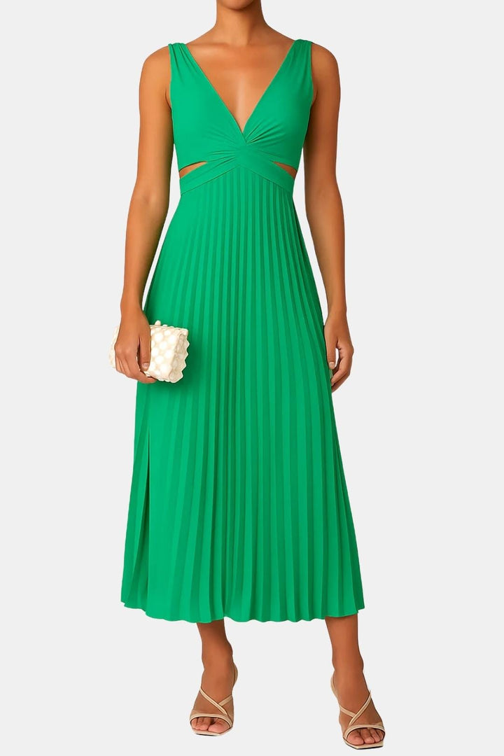 Callie | Elegant Women's V-Neck Pleated Cocktail Dress