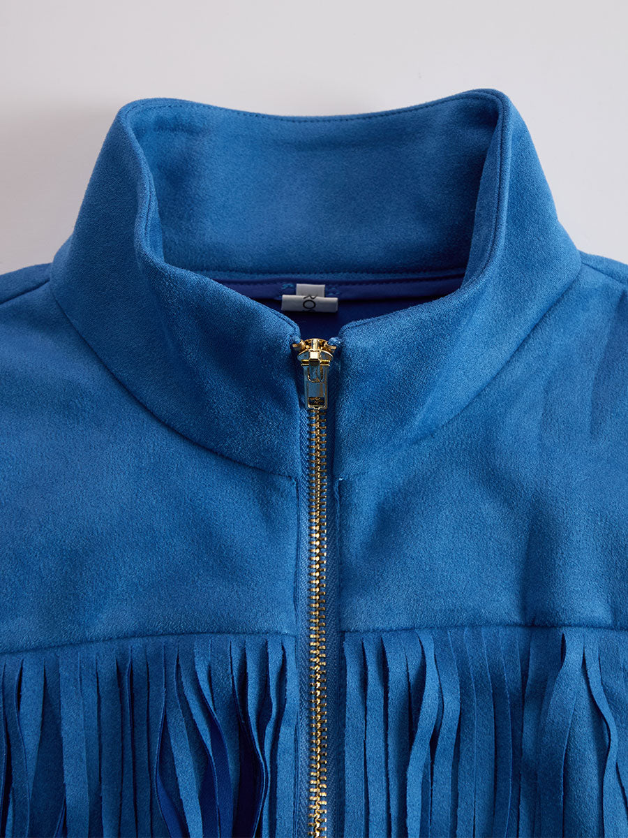 Cheyenne | Women's Mini Dress Faux-Suede Zip-Front Fringe Country