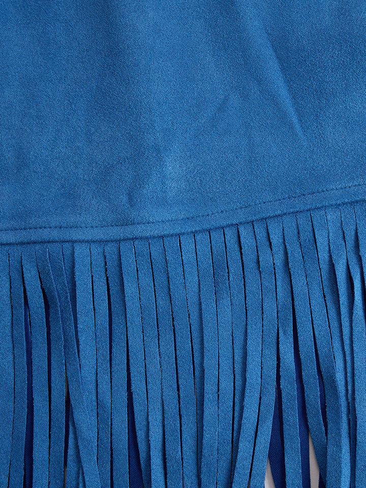Cheyenne | Women's Mini Dress Faux-Suede Zip-Front Fringe Country