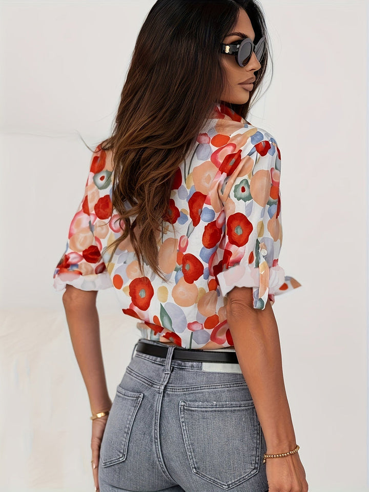 Clara | Women's Blouse Floral Button-Down Long Sleeve