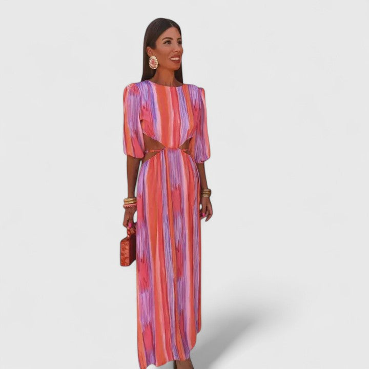 Clara | Women's Cocktail Dress Side-Cutout Midi Summer