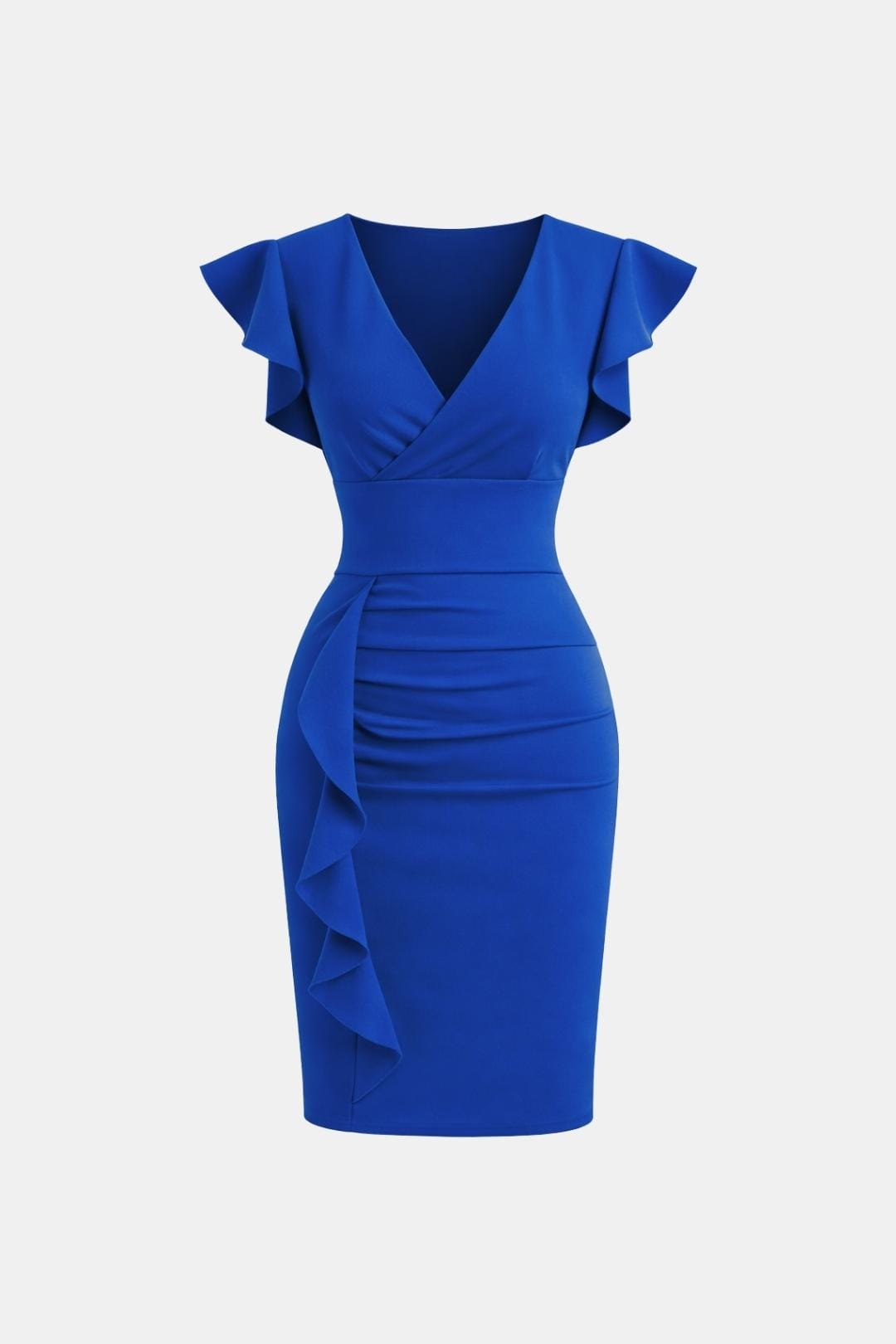 Clarissa | Stylish Women's V-Neck Frill Cocktail Dress