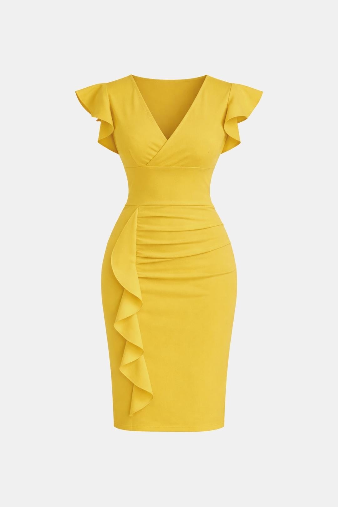 Clarissa | Stylish Women's V-Neck Frill Cocktail Dress