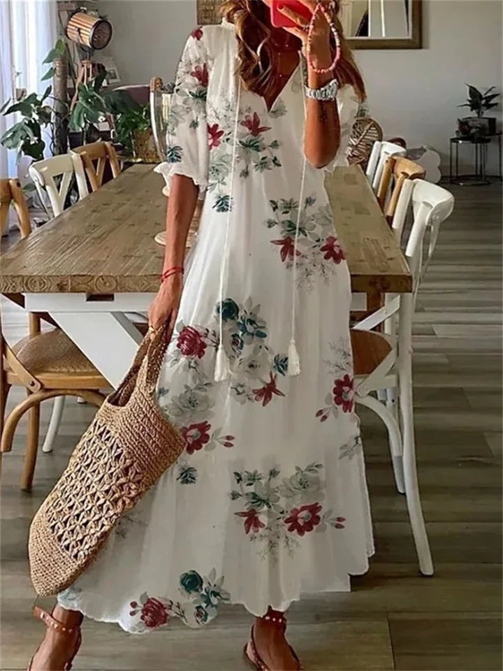Elena | Women's Beach Floral Maxi Dress Summer