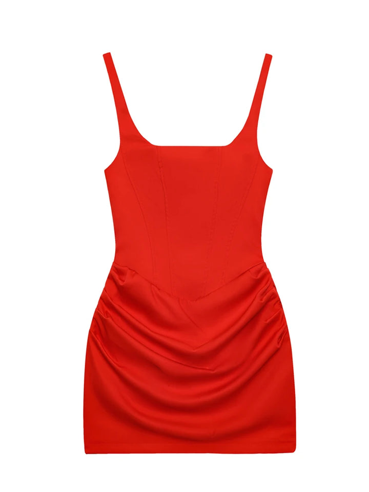 Elena | Women's Mini Cocktail Dress Corset Lace Up Ruched