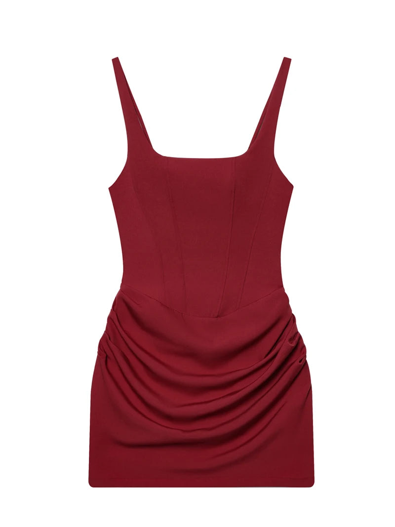 Elena | Women's Mini Cocktail Dress Corset Lace Up Ruched