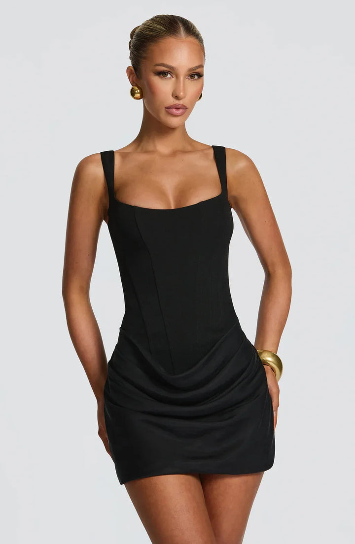 Elena | Women's Mini Cocktail Dress Corset Lace Up Ruched