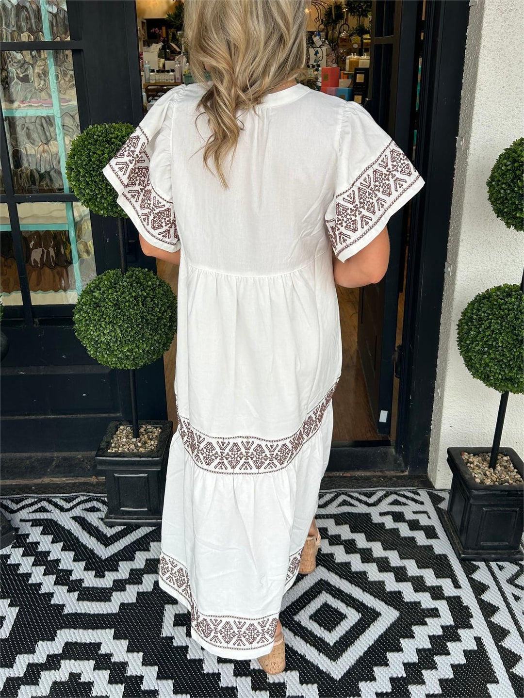 Elise | Women's Boho V Neck Midi Sundress