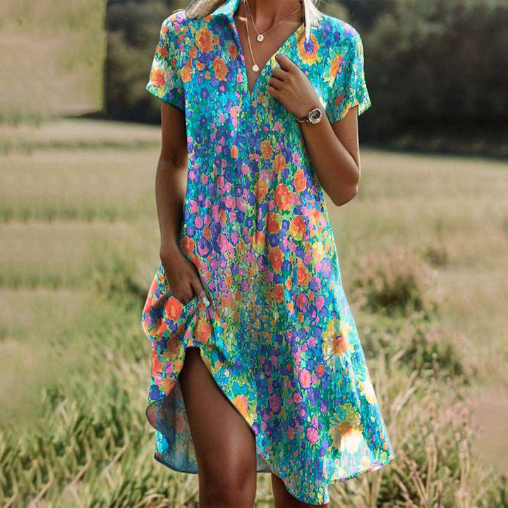Emma | Women's Floral Short Sleeve Sundress Summer