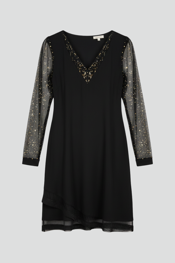 Evangeline | Women's Cocktail Dress Sequin Sleeve