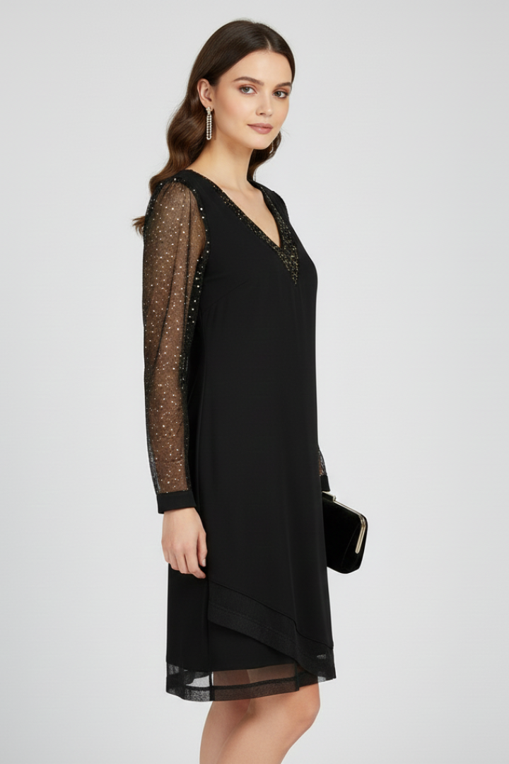 Evangeline | Women's Cocktail Dress Sequin Sleeve