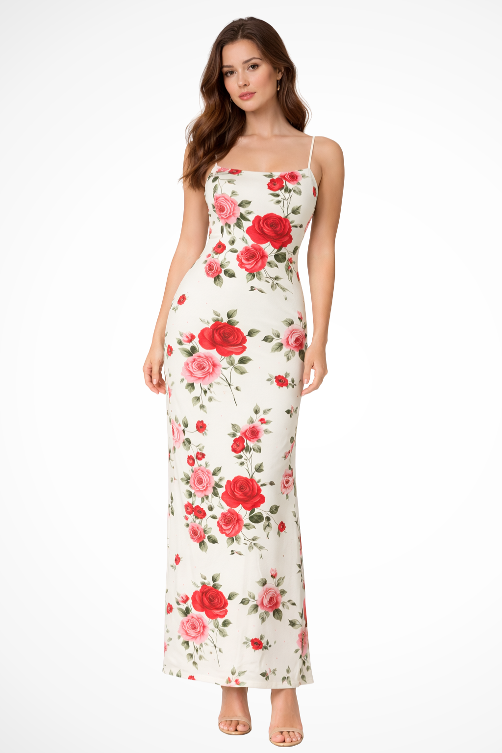 Fiona | Women's Spaghetti Strap Floral Maxi Dress