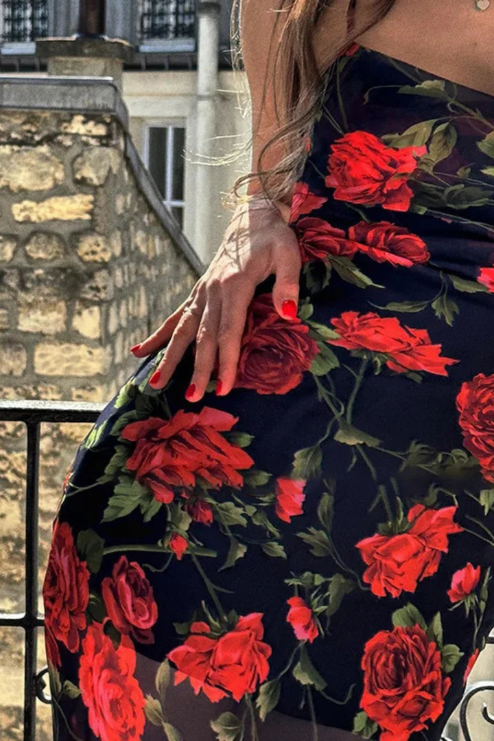 Fiona | Women's Spaghetti Strap Floral Maxi Dress