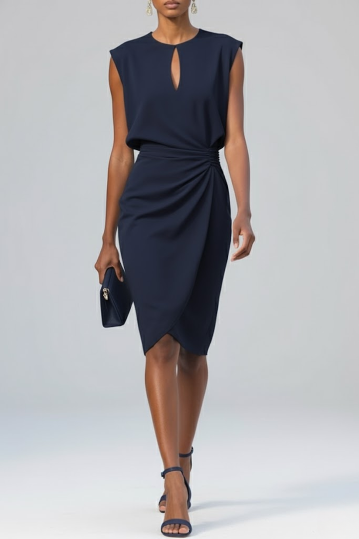 Hannah | Women's Tiered Ruffle Midi Sundress Keyhole Neck
