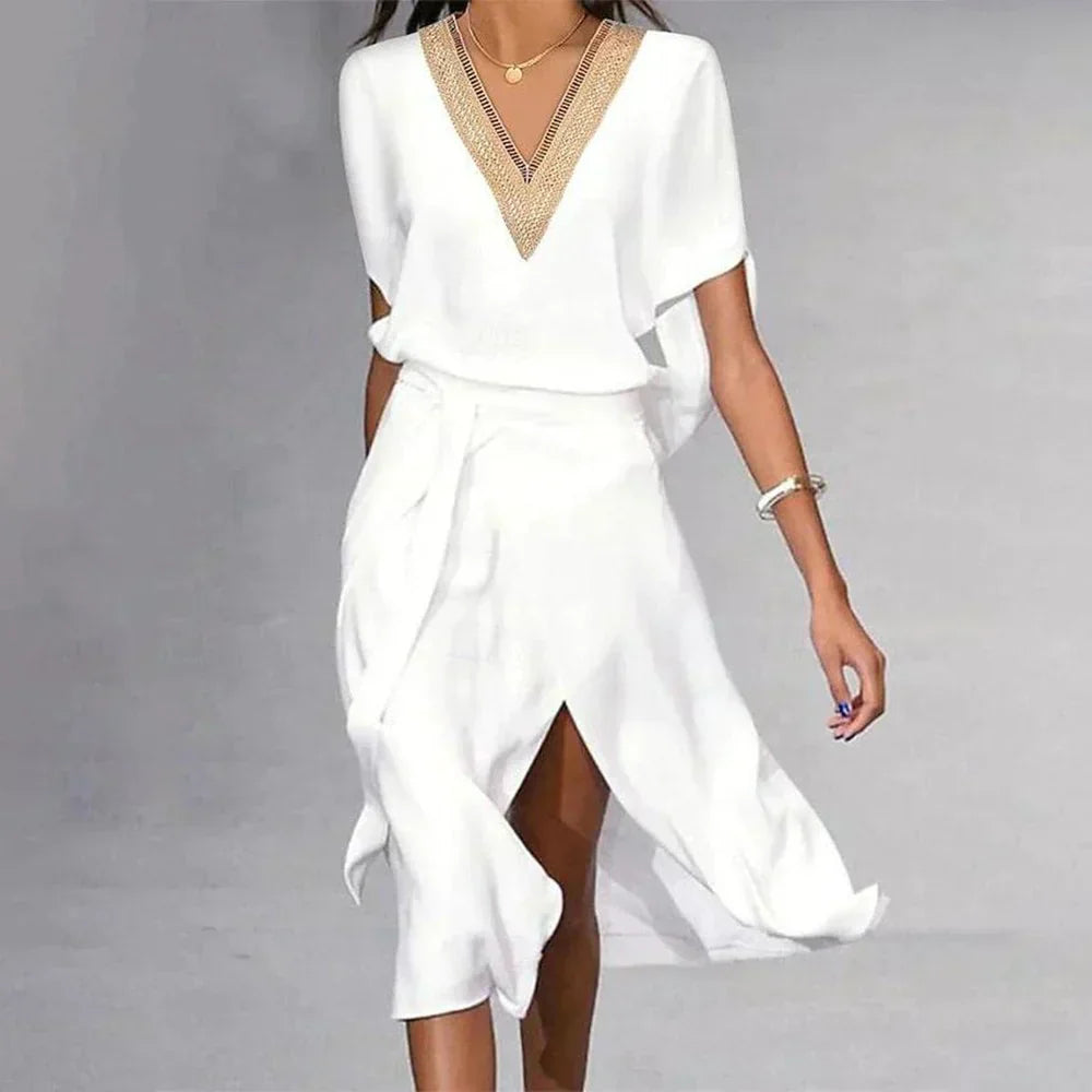 Emma | Women’s Summer V Neck Midi Dress