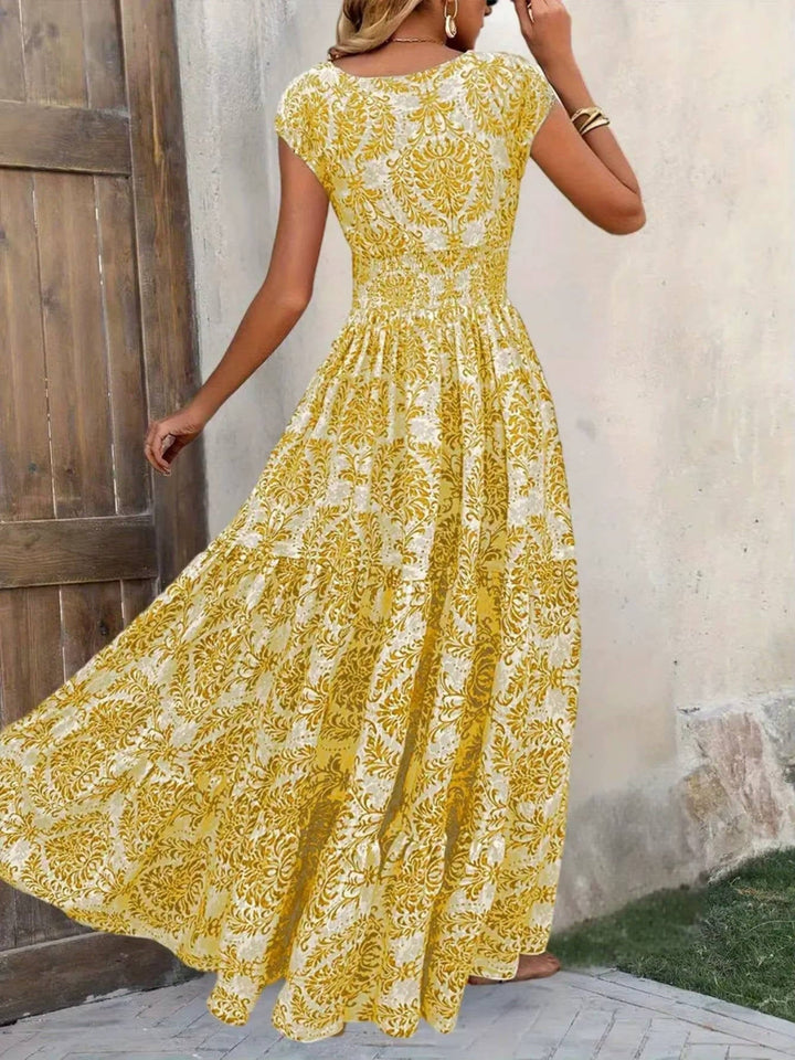 Isla | Women's Elastic Waist Tiered Boho Maxi Dress