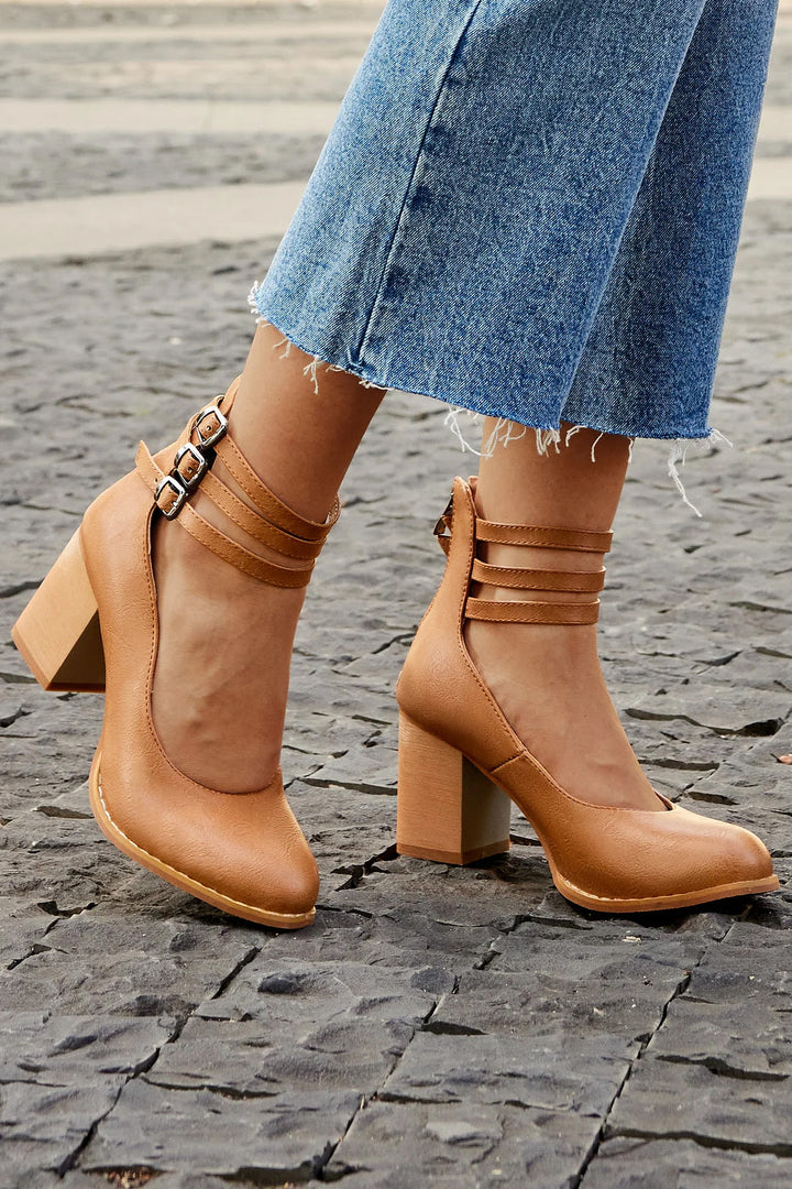Julianne | Stylish Women's Sandals with Ankle Strap and Thick Heel