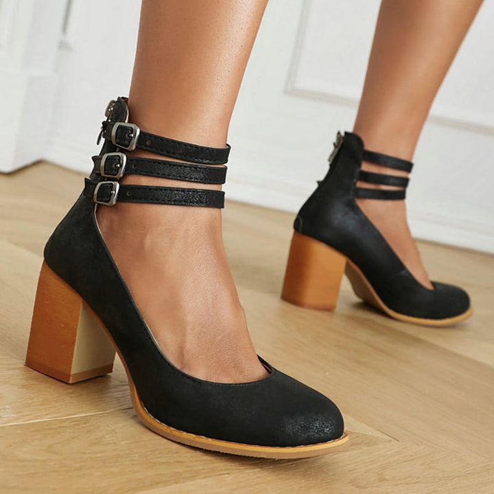 Julianne | Stylish Women's Sandals with Ankle Strap and Thick Heel